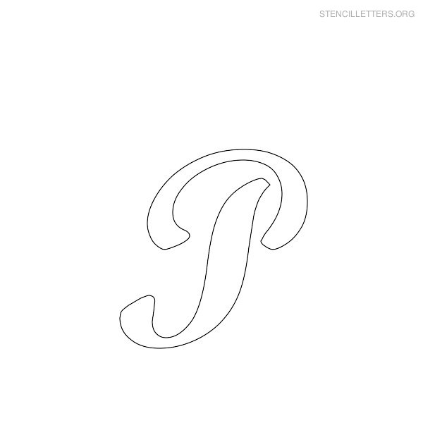 Stencil Letter Cursive P Stencil Letter Cursive P
