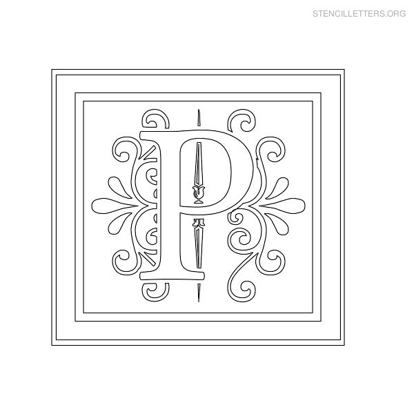 Stencil Letter Decorative P Stencil Letter Decorative P