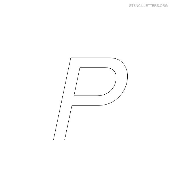 Stencil Letter Italic P Stencil Letter Italic P