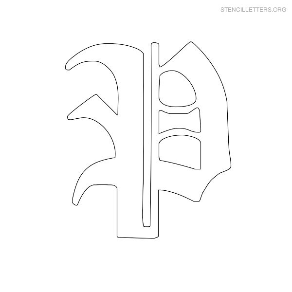 Stencil Letter Old English P Stencil Letter Old English P