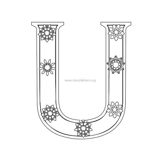 christmas stencil letter u