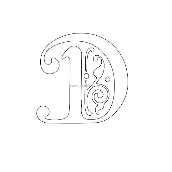 floral wall stencil letter d