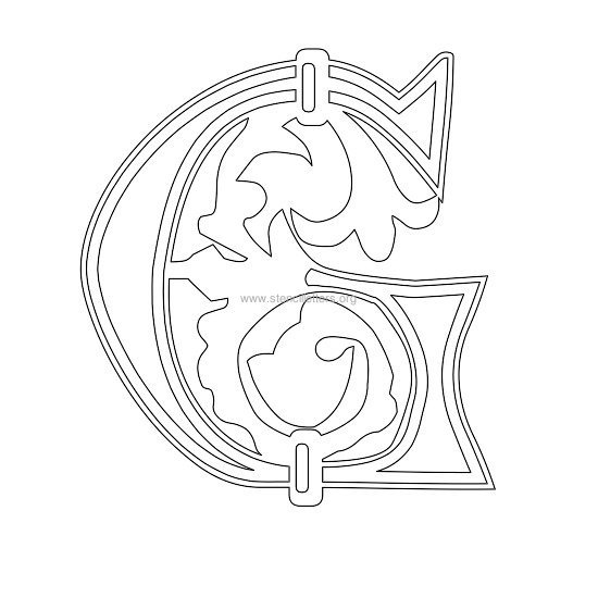 floral wall stencil letter g