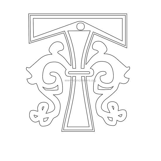 floral wall stencil letter t