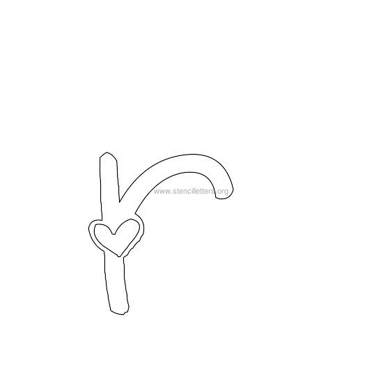 heart design stencil letter r