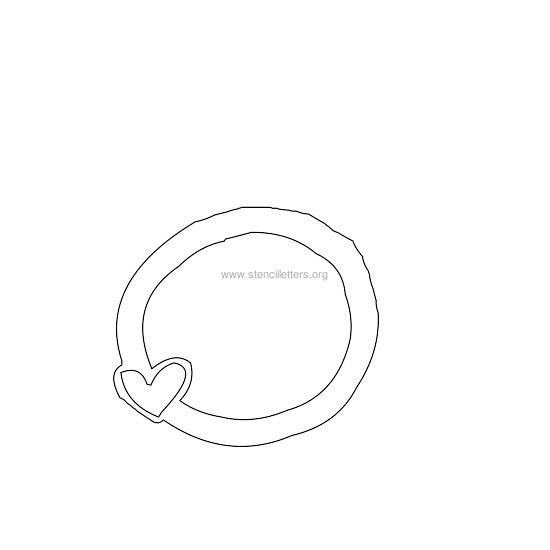 heart design stencil letter o