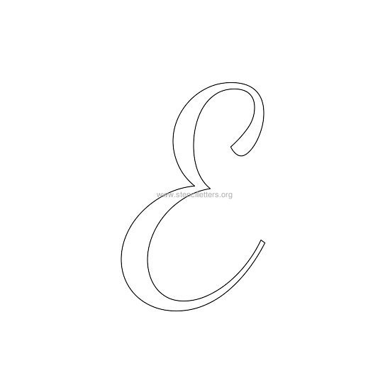 uppercase wedding stencil letter e