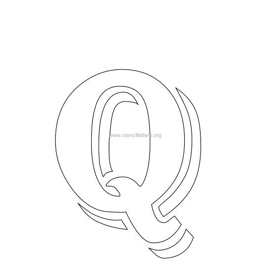 victorian stencil letter q