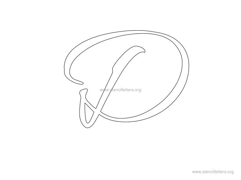 cursive wall stencil letter d