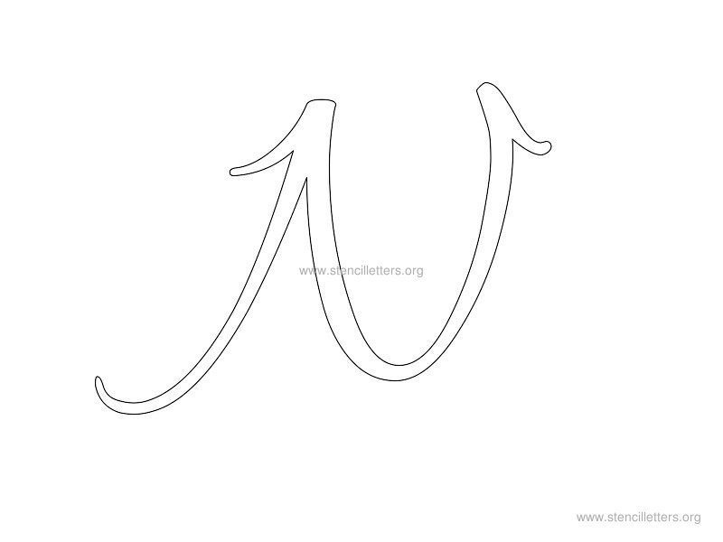 cursive wall stencil letter n