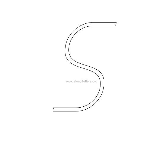 uppercase italic wall stencil letter s