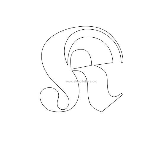 uppercase old-english wall stencil letter k