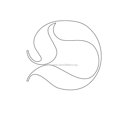 uppercase old-english wall stencil letter o