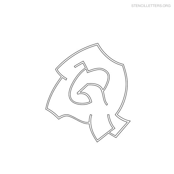 Stencil Letter Graffiti Q