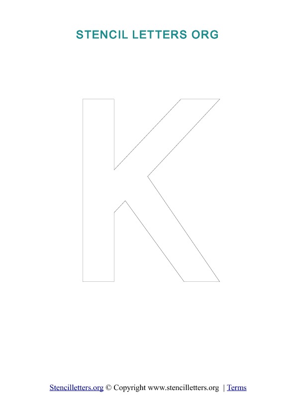 PDF Stencil Template Outline K
