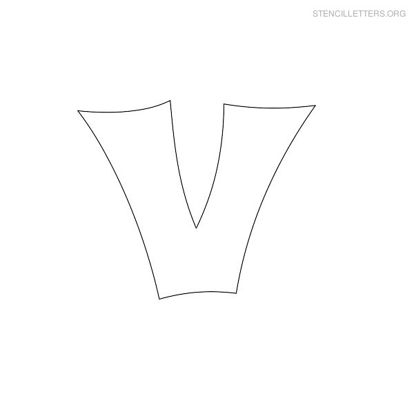 Stencil Letter Japanese V