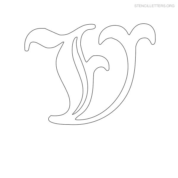 Stencil Letter Old English V