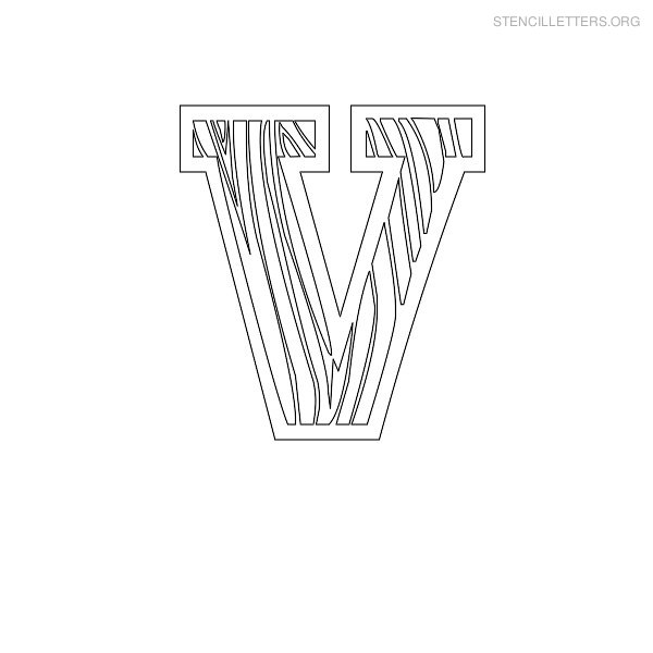 Stencil Letter Wooden V
