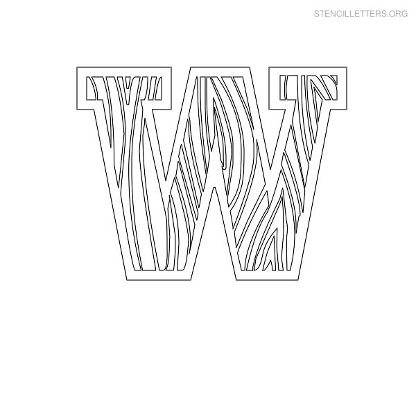 Stencil Letter Wooden W
