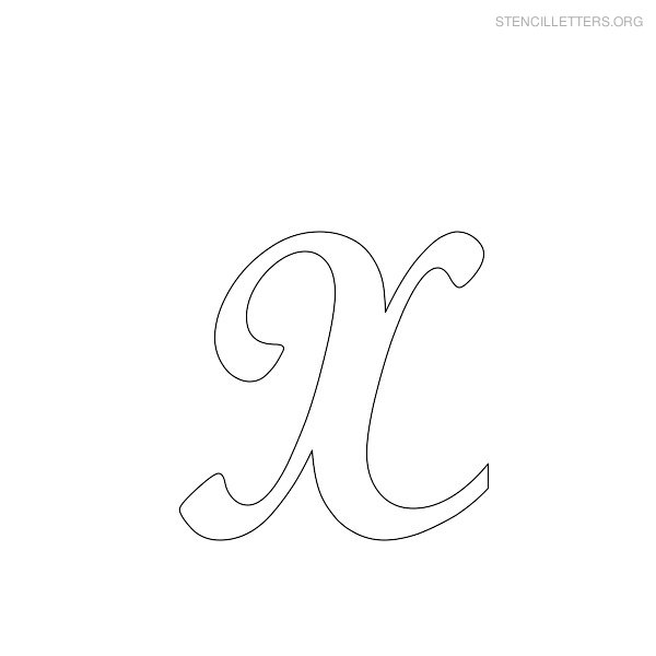 Stencil Letter Cursive X Stencil Letter Cursive X